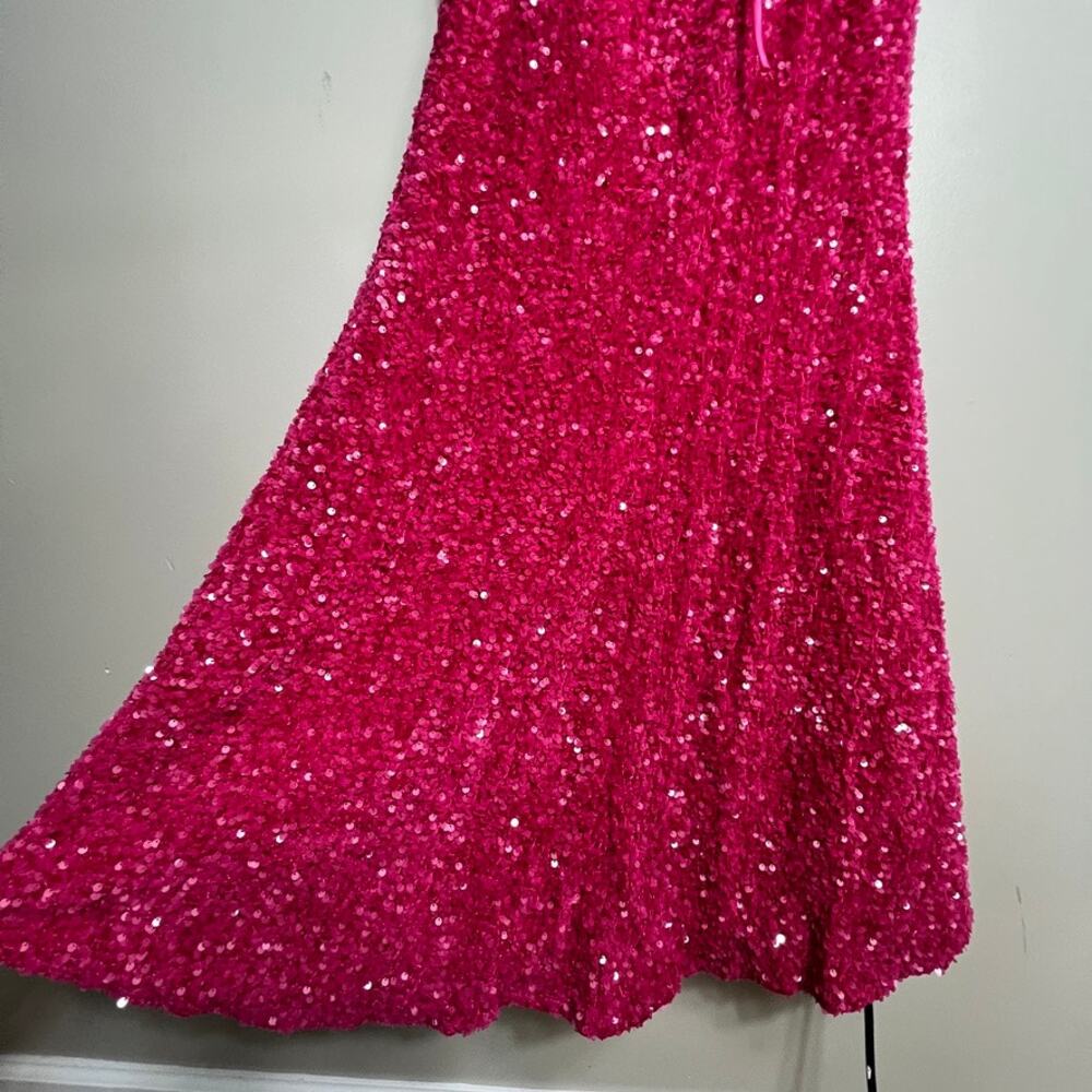 NWT Berlinnova Hot Pink Full Sequin Mermaid Prom Dress Long Formal Size 2 - Picture 5 of 14